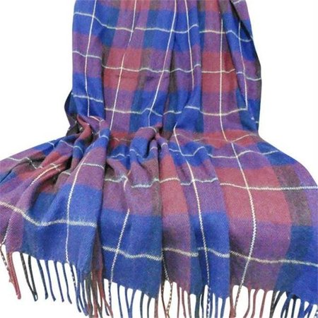 LAVISH HOME Lavish Home Cashmere-Like Blanket Throw - Blue-Red Plaid 61-00006-Cash-Ch-Red